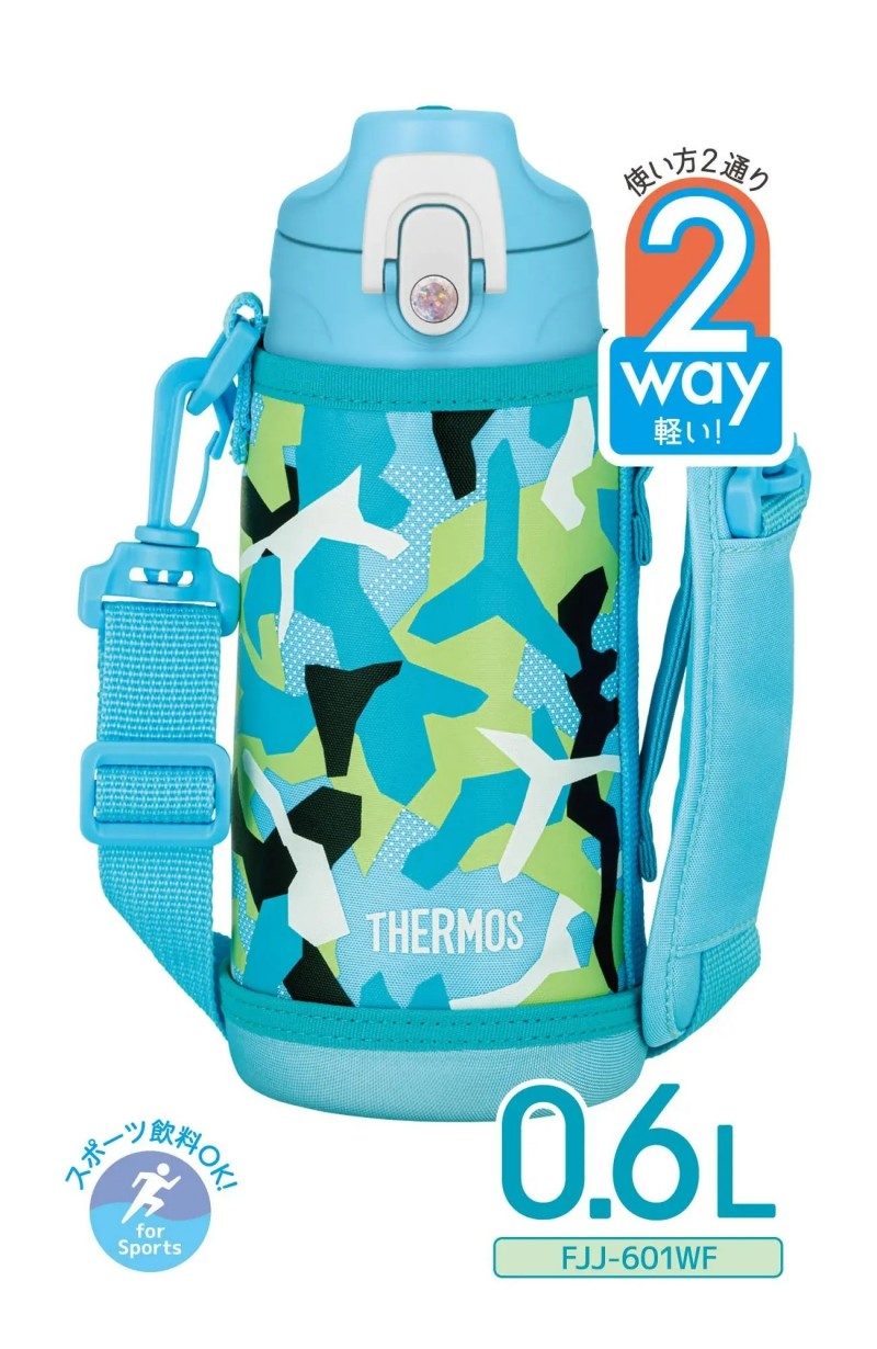 Thermos Vacuum Insulated 2-Way Water Bottle FJJ-601WF Blue 600ml