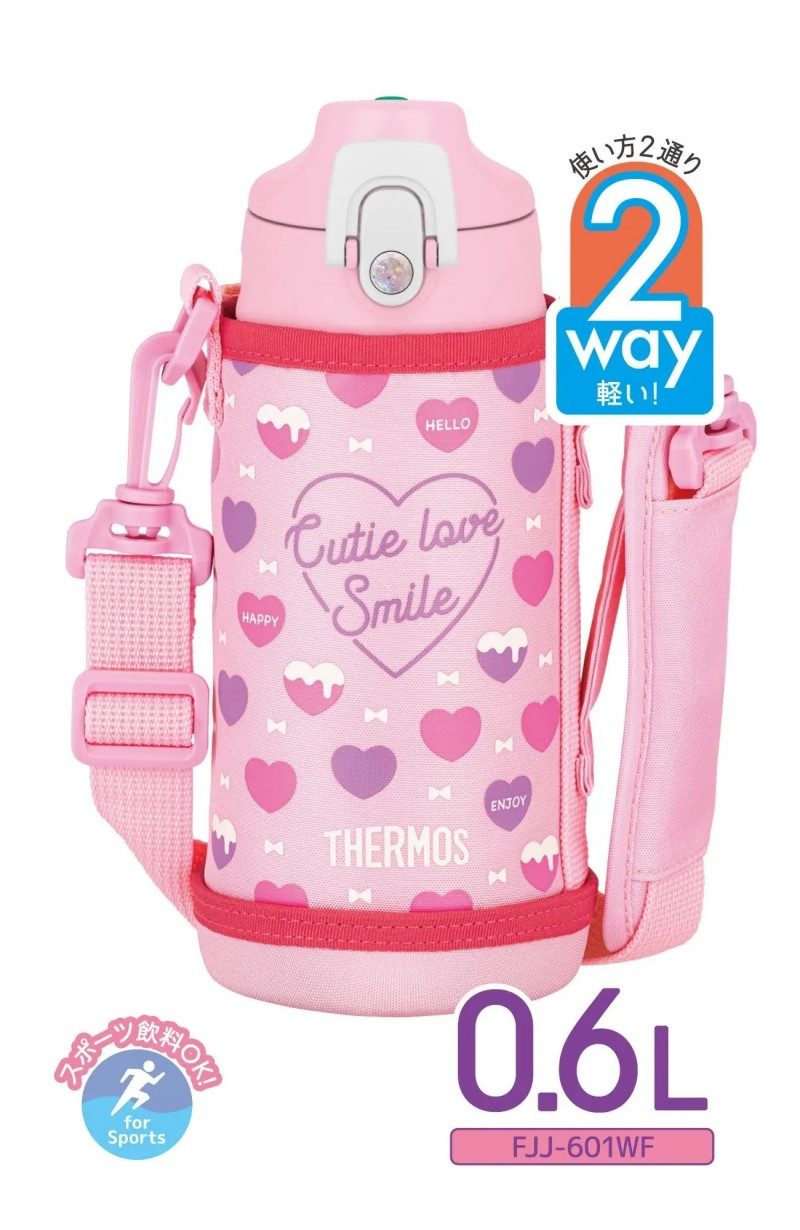 Thermos Vacuum Insulated Water Bottle Cup FJJ-601WF Pink 600ml