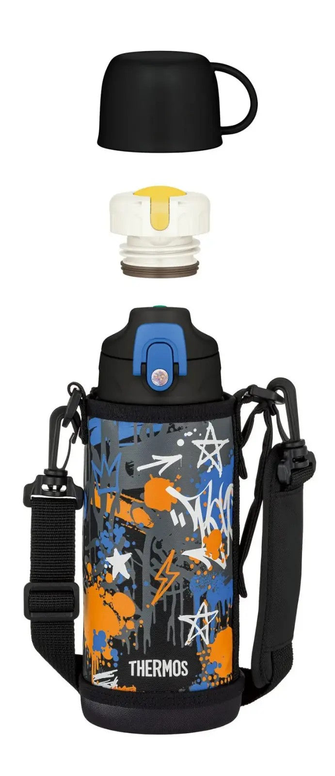 Thermos Vacuum Insulated Water Bottle Fjj-801Wf Black Blue 800ml