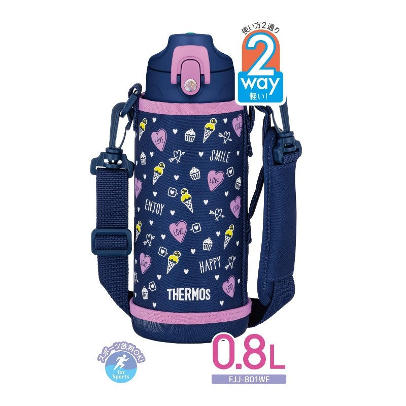 Thermos Vacuum Insulated Water Bottle FJJ-801WF Navy Purple 800ml