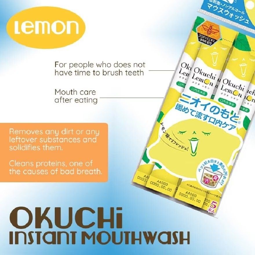 Okuchi Lemon Instant Mouth Wash 5pcs