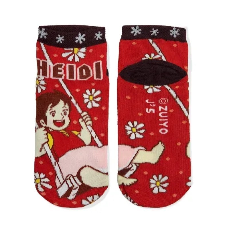 Japan Heidi Girl of the Alps Socks Happy Girl Red
