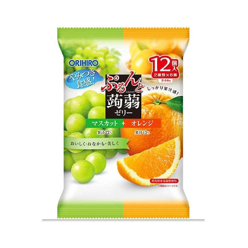 Orihiro Purunto Konnyaku Jelly Muscat + Orange 12pcs