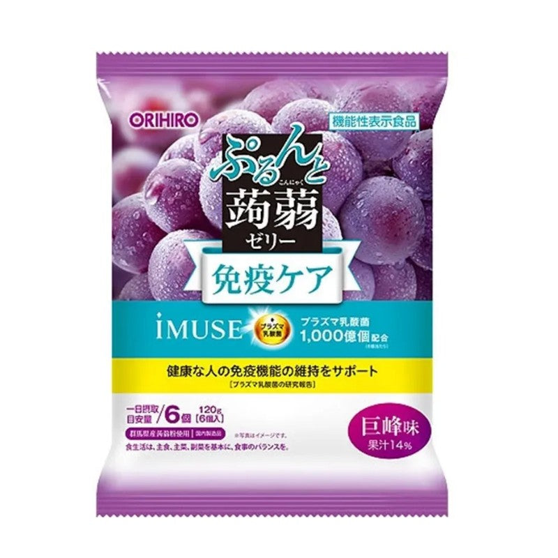 Orihiro Plandu Purunto Konnyaku Jelly Pouch Grape Flavor 20g*6