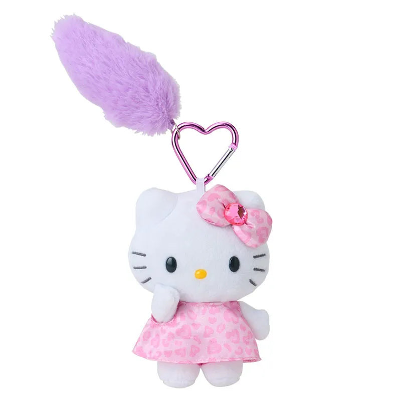 Sanrio Mascot Keychain with Tail Hello Kitty Gogo Gal Collection Leopard Pink