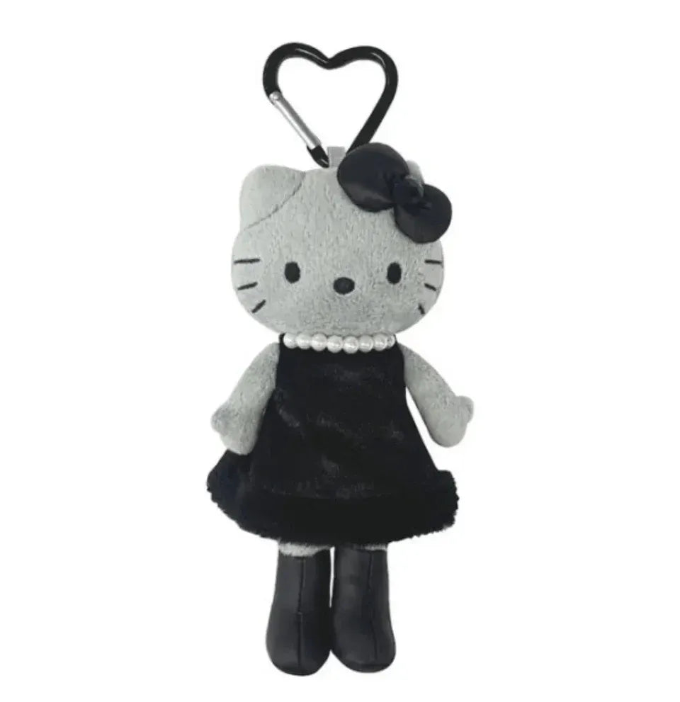 Sanrio Plush Keychain Hello Kitty Gray Angel Black Dress