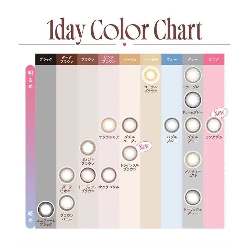 Molak 1 Day Colored Contact Lens Twinkle Brown ±000 10pcs