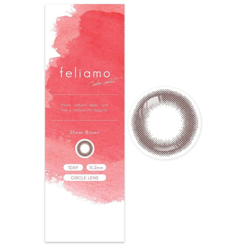 Feliamo 1 Day Color Contacts Sheer Brown -4.00 10pcs