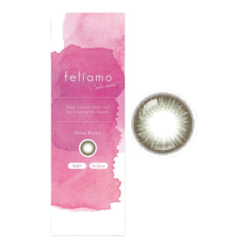 Feliamo 1 Day Color Contact Lens Olive Brown -4.50 10pcs
