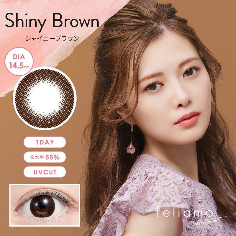 Feliamo 1-Day Colored Contact Lens Shiny Brown -6.50 10pcs