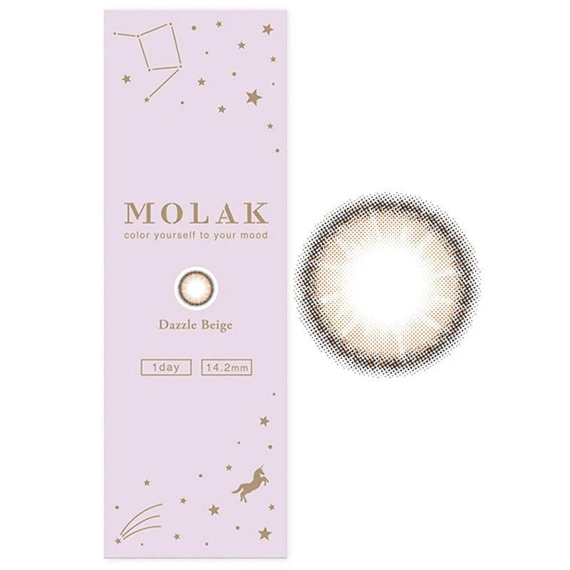 Molak 1-Day Colored Contact Lenses Dazzle Beige -3.50 10pcs