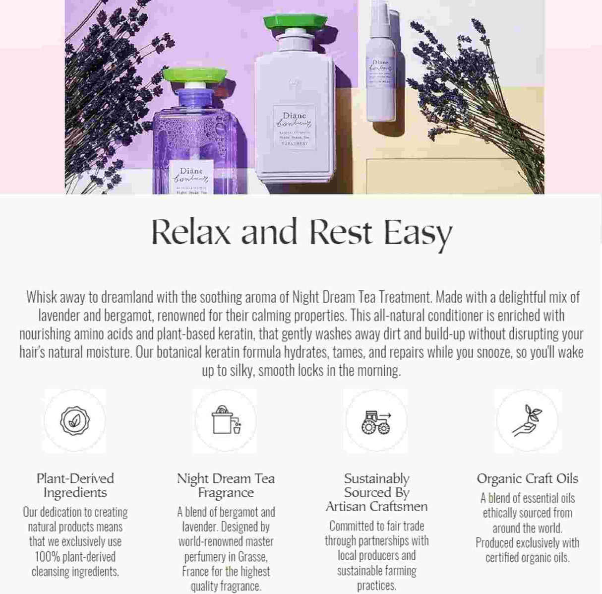 Diane Bonheur Night Dream Tea Shampoo Moist & Repair 500ml