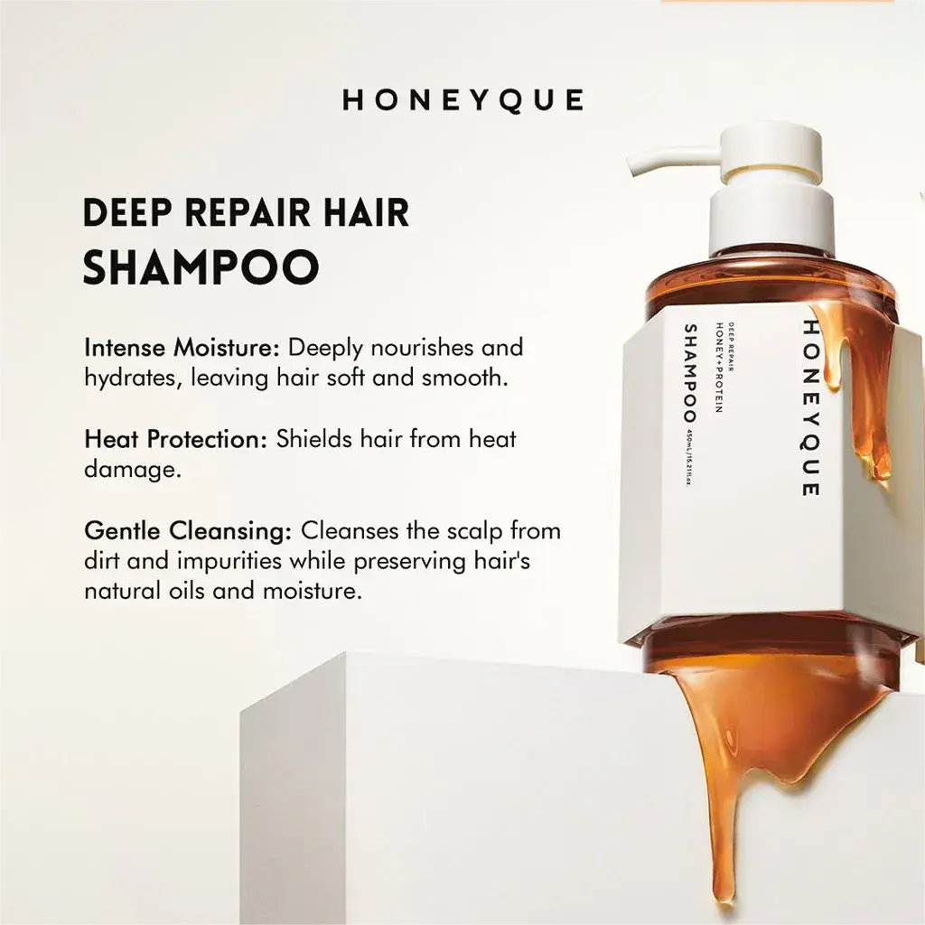 Honeyque Deep Repair Honey Protein Shampoo Moist 450ml