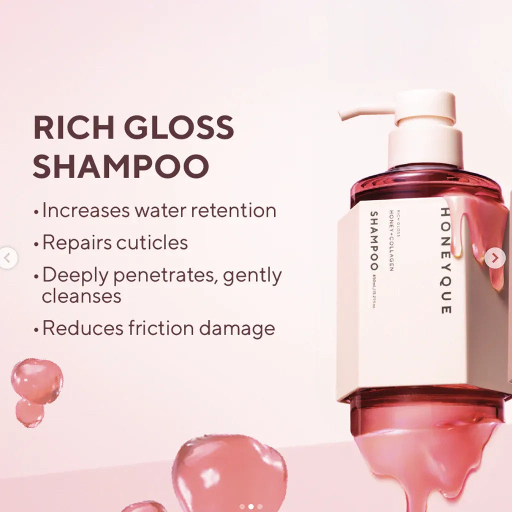 Honeyque Rich Gloss Honey Collagen Shampoo Shiny 450ml