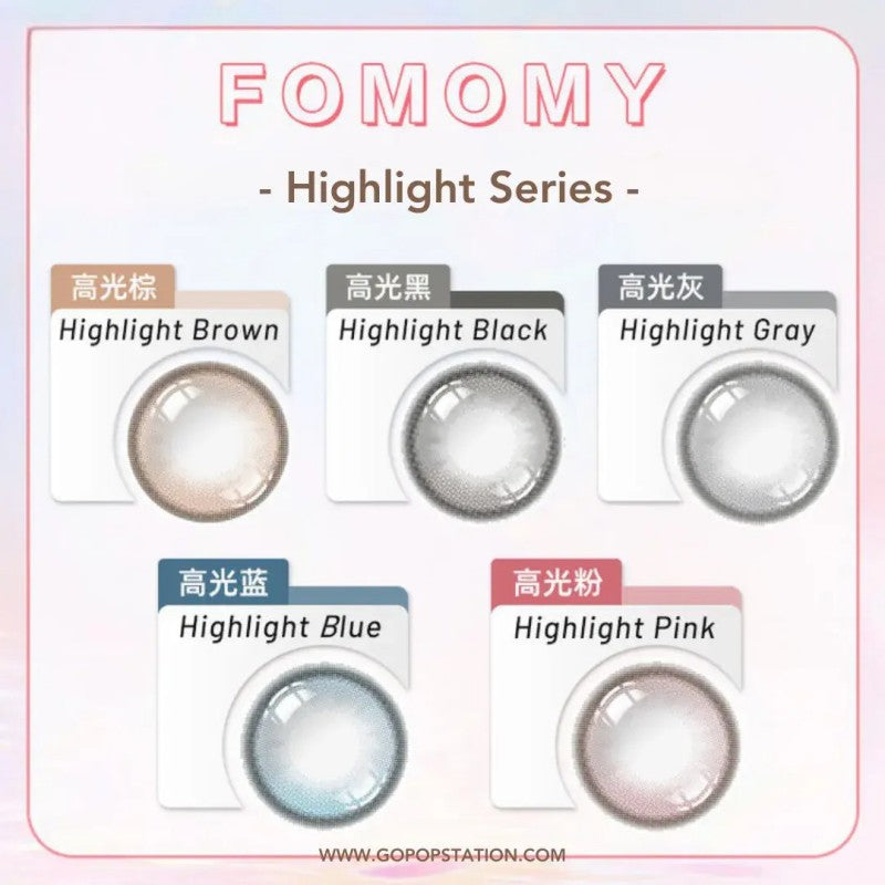 Fomomy Highlight 1 Day Colored Contact Lens Highlight Black -4.00 10pcs