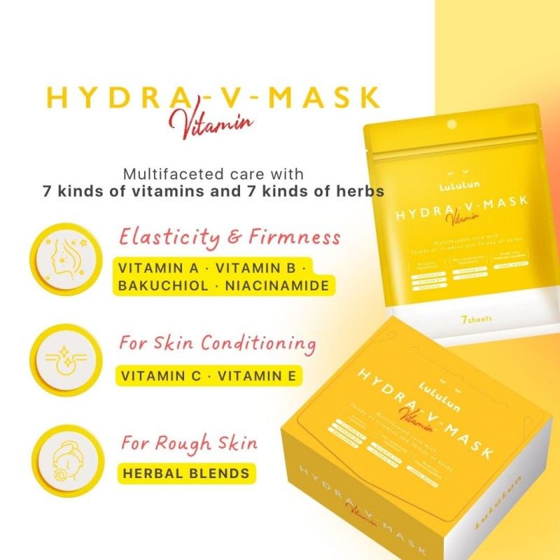 Lululun Hydra-V Facial Mask Vietamin Multifaceted Care 7pcs