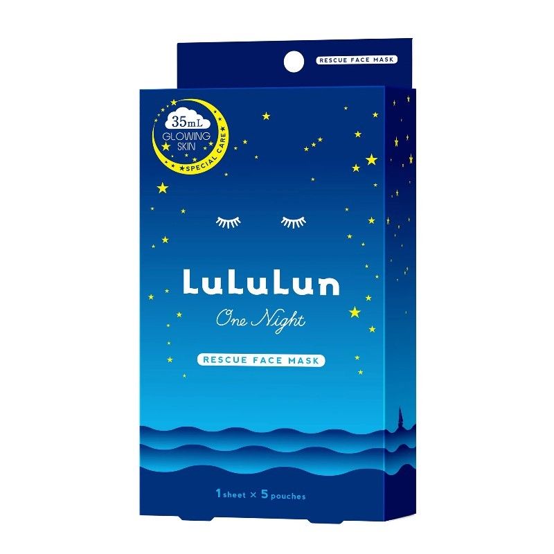 Lululun One Night Rescue Face Mask Transparency 5pcs