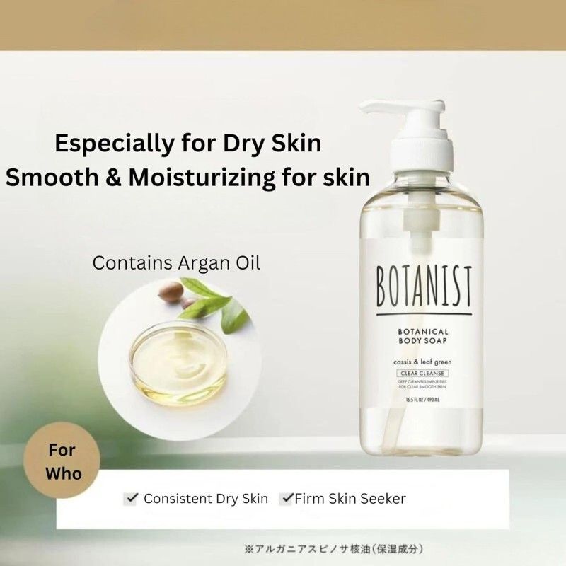 Botanist Botanical Body Wash Soap Moist Rose & White Peach 490ml