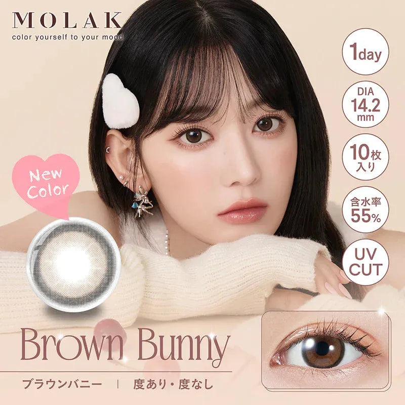 Molak 1 Day Colored Contact Lens Brown Bunny ±000 10pcs