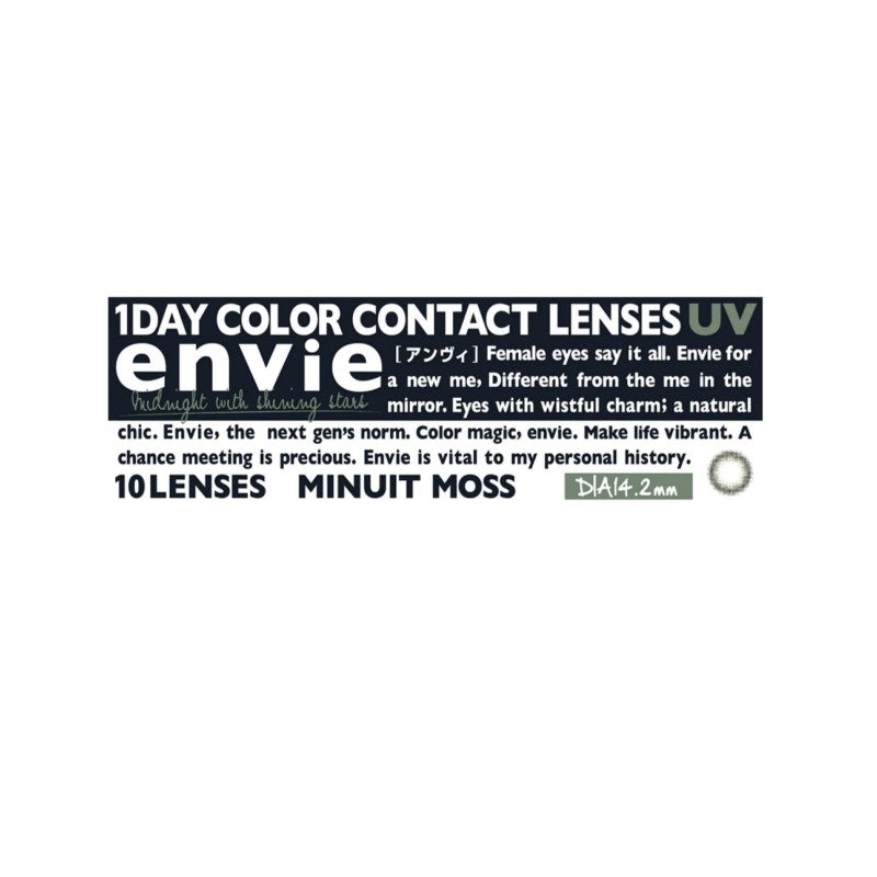 Envie 1 Day Colored Contact Lens Minuit Moss ±000 10pcs
