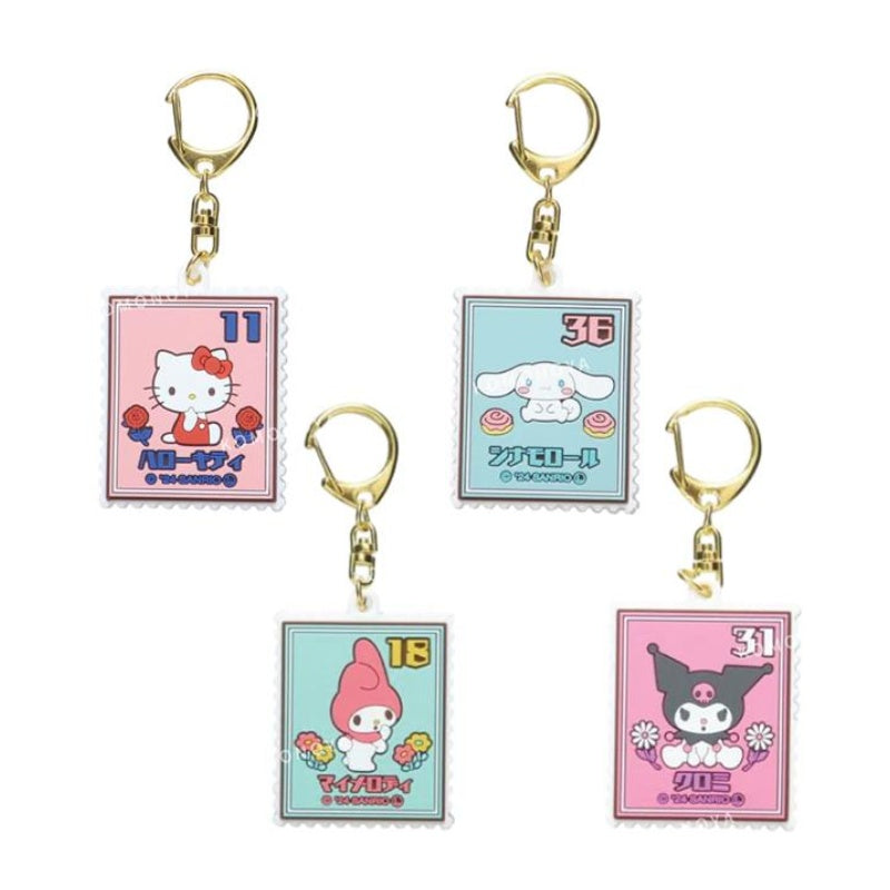 Sanrio Retro Stamp Rubber Keyholder Hello Kitty