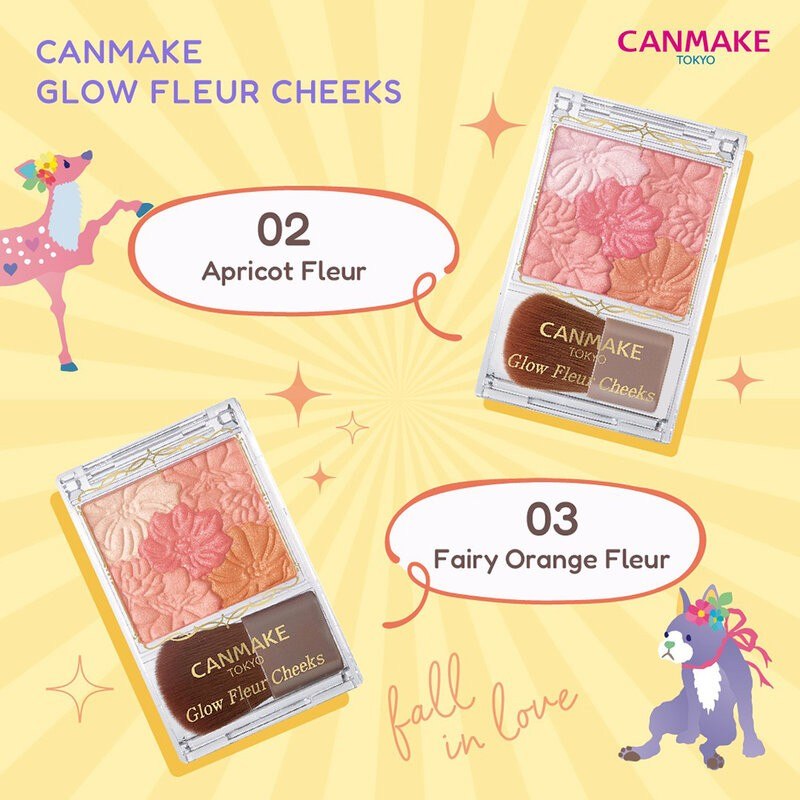 Canmake Glow Fleur Cheek Blush #03 Fairy Orange Fleur
