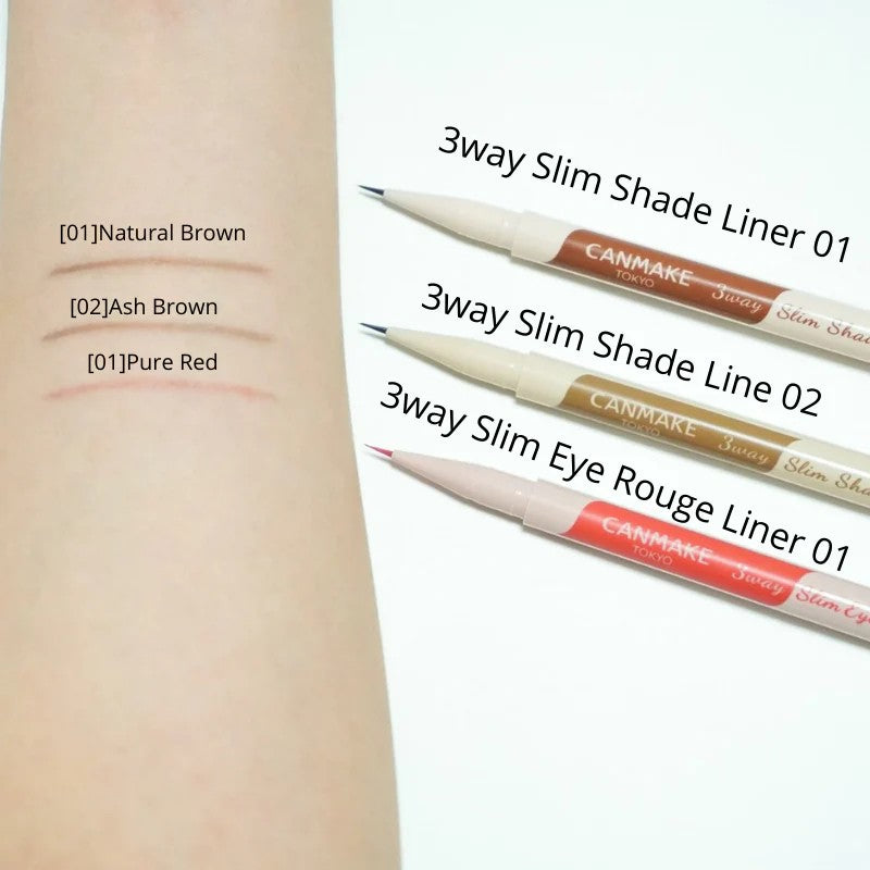 Canmake 3-way Slim Shade Eyeliner #01 Nature Brown