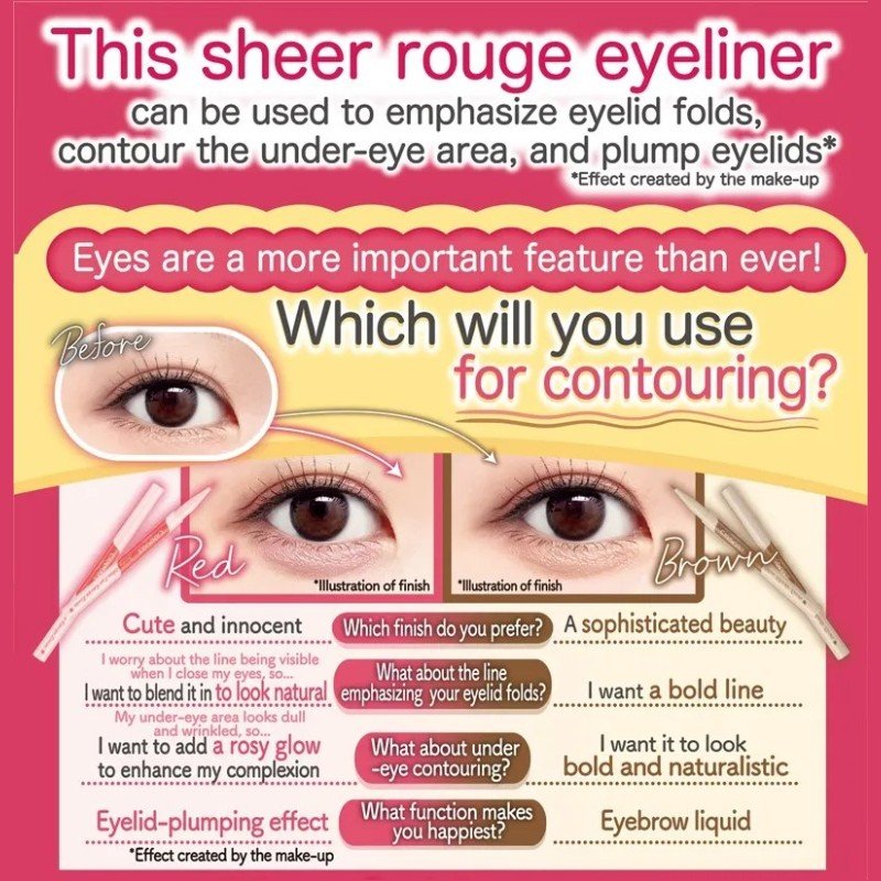 Canmake 3-way Slim Eye Rouge Liner #01 Pure Red