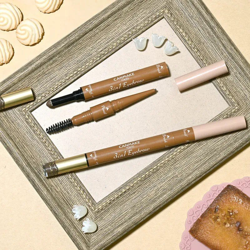 Canmake 3 in 1 Eyebrow Pencil #01 Natural Brown