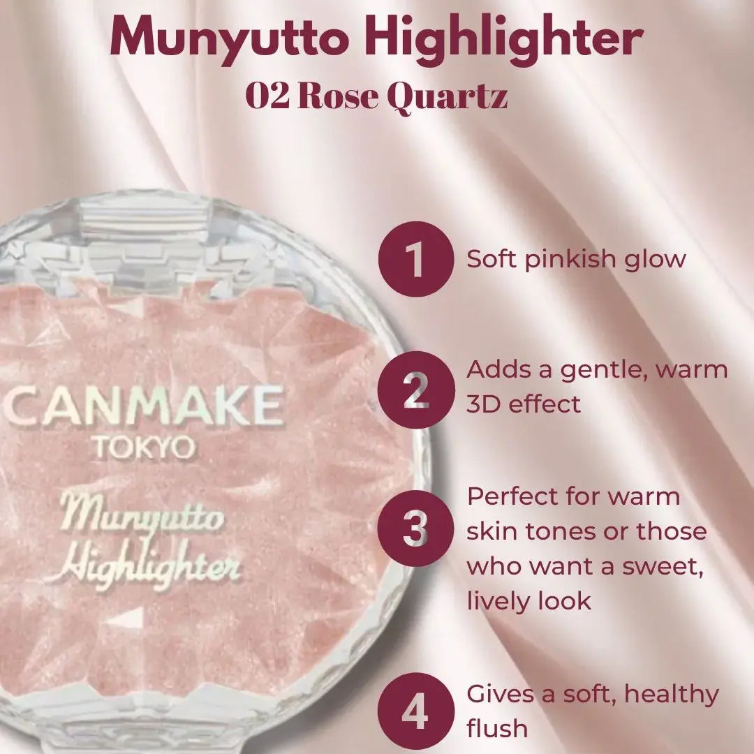 Canmake Munyutto Highlighter #02 Rose Quartz