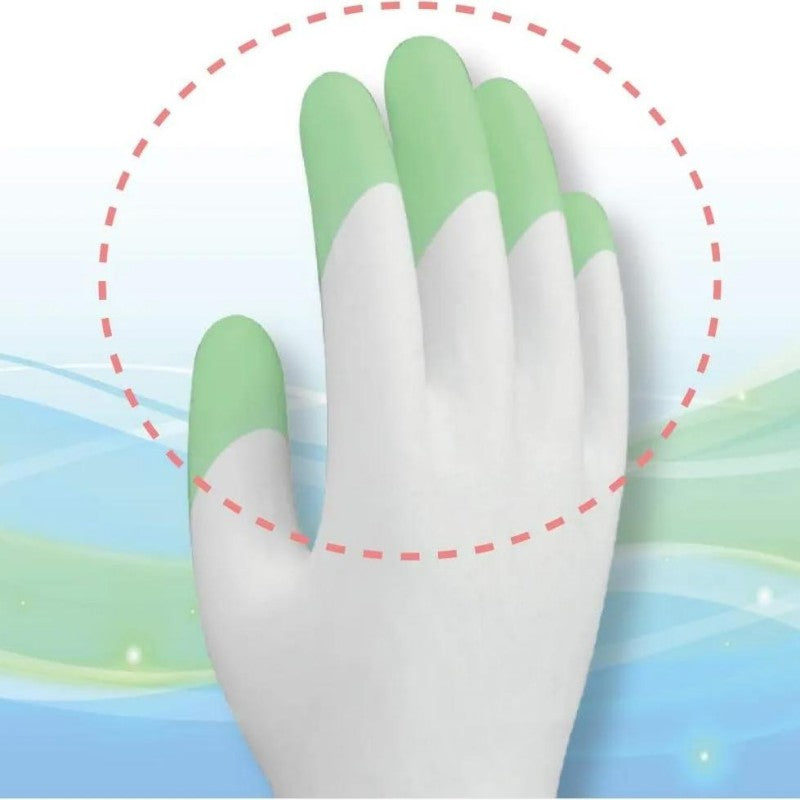 S.T. Antiviral Finger-Tipped Vinyl Gloves L Green