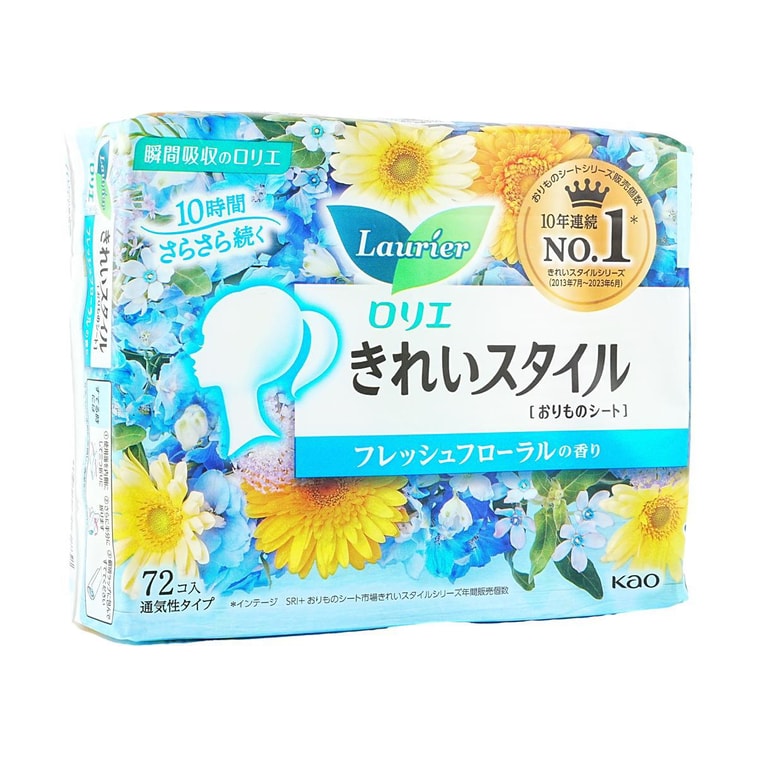 Kao Laurier Panty Liners Fresh Floral Scent 14cm 72pcs