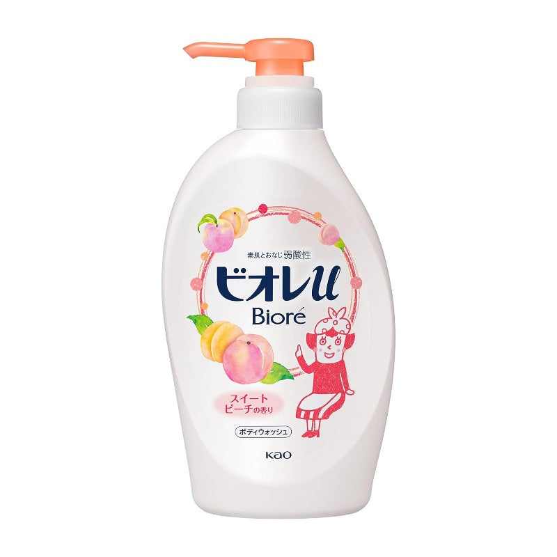 Kao Biore U Body Wash Liquid Soap Sweet Peach 480ml