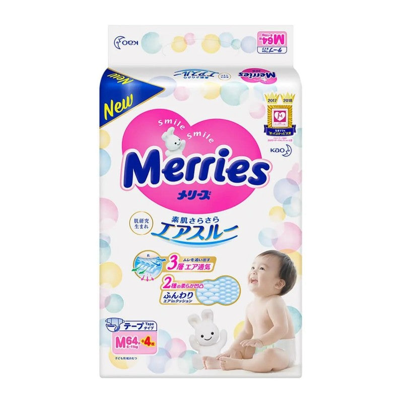 Kao Merries Nappies M 6-11kg 68pcs