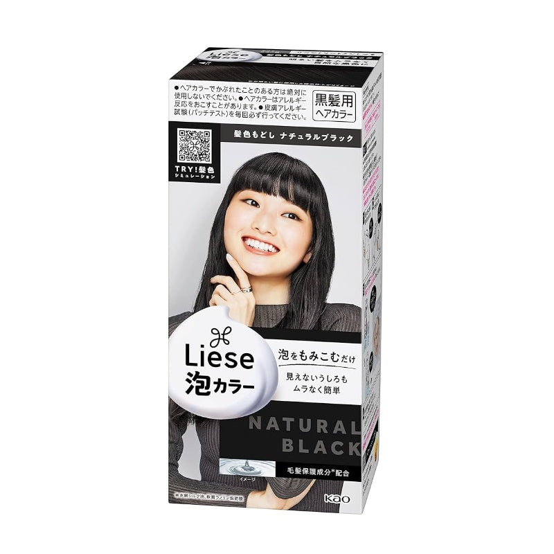 Kao Liese Creamy Bubble Foam Hair Color Natural Black