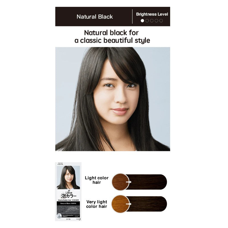 Kao Liese Creamy Bubble Foam Hair Color Natural Black