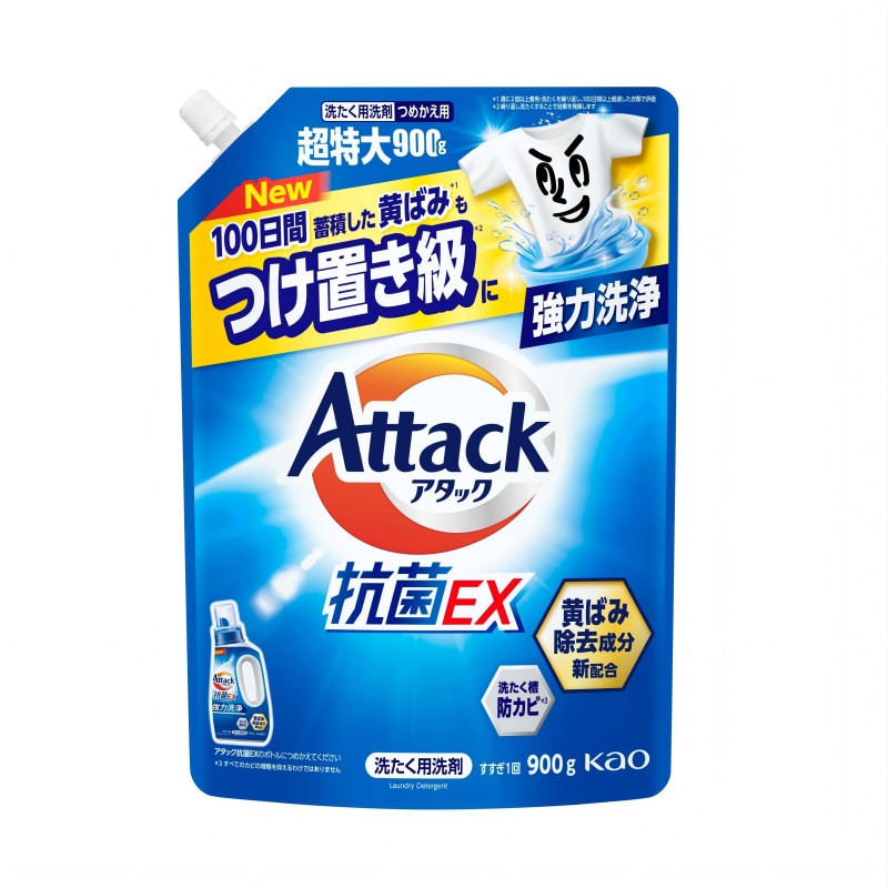 Kao Attack Antibacterial EX Laundry Liquid Refill 900g