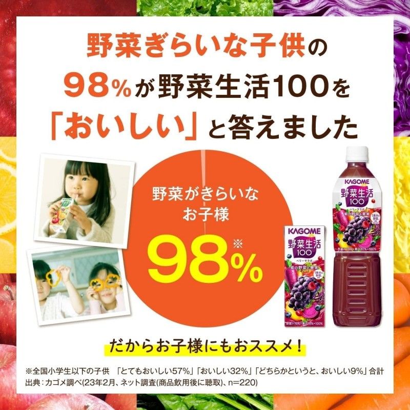 Kagome Yasai Seikatsu 100 Vegetable Fruit Juice Berry Salad 200ml