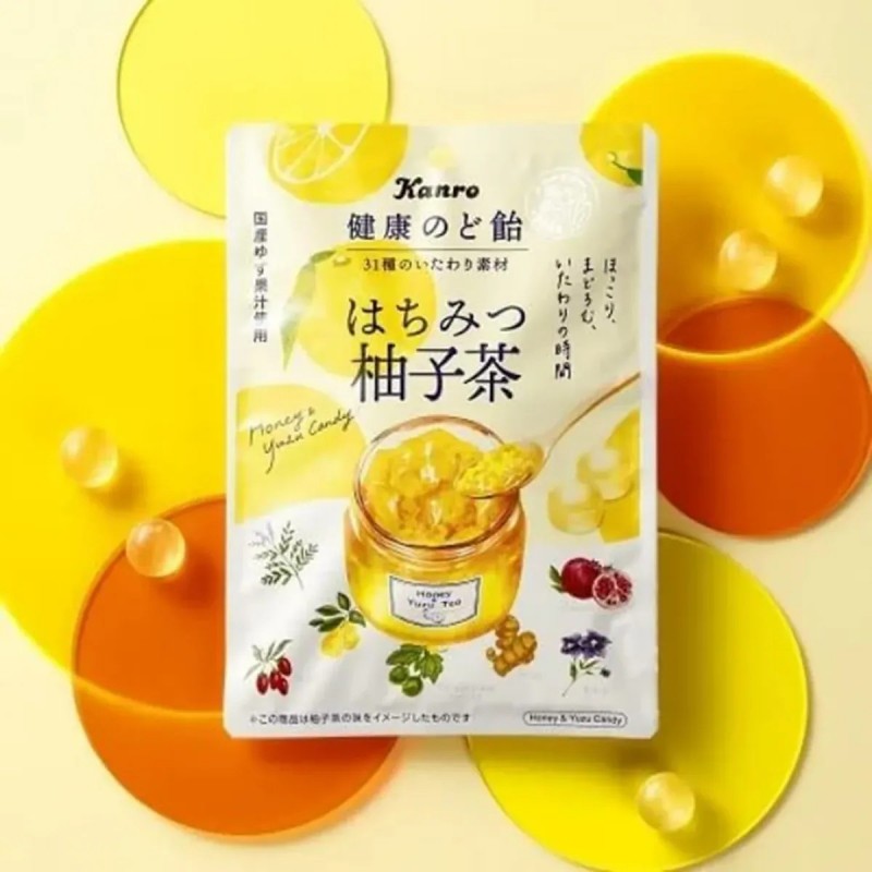 Kanro Health Throat Candy Honey Yuzu Tea 80g