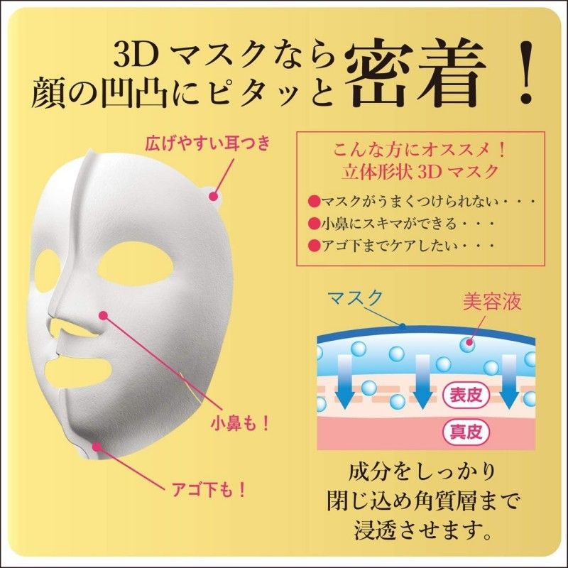 Kracie Hadabisei Super Penetrating 3D Moist Face Mask 4pcs