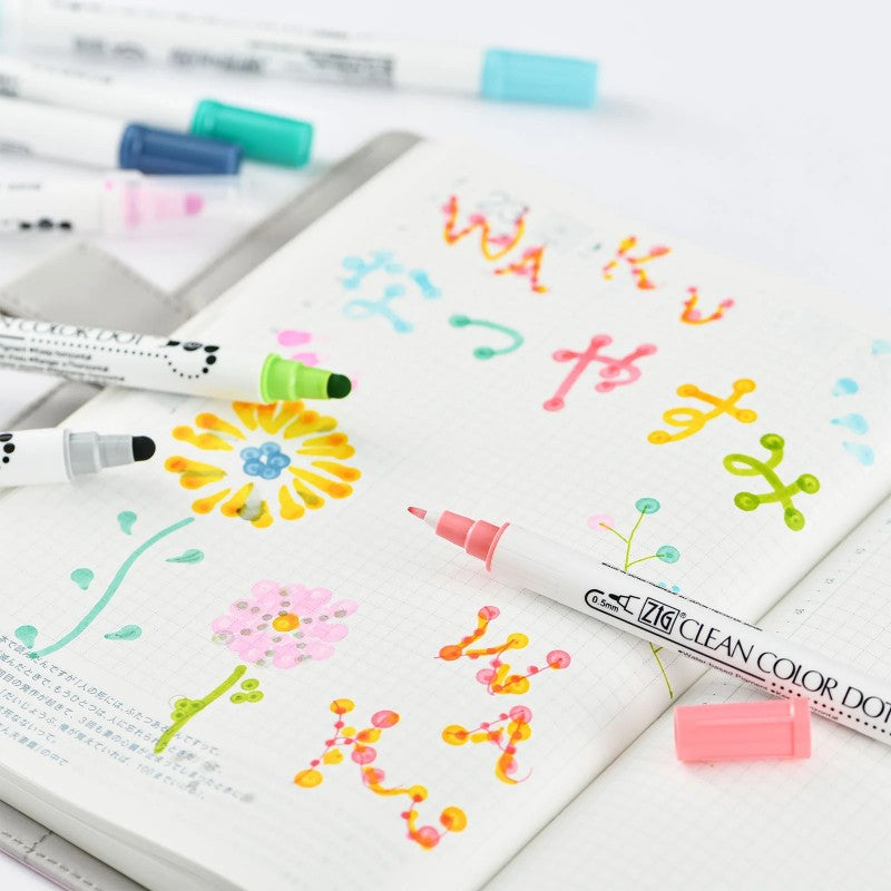 Kuretake Zig Clean Colour Dot Single Marker Green