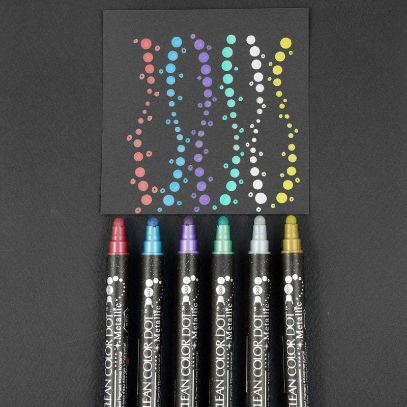 Kuretake Zig Clean Colour Dot Single Marker Metallic Green