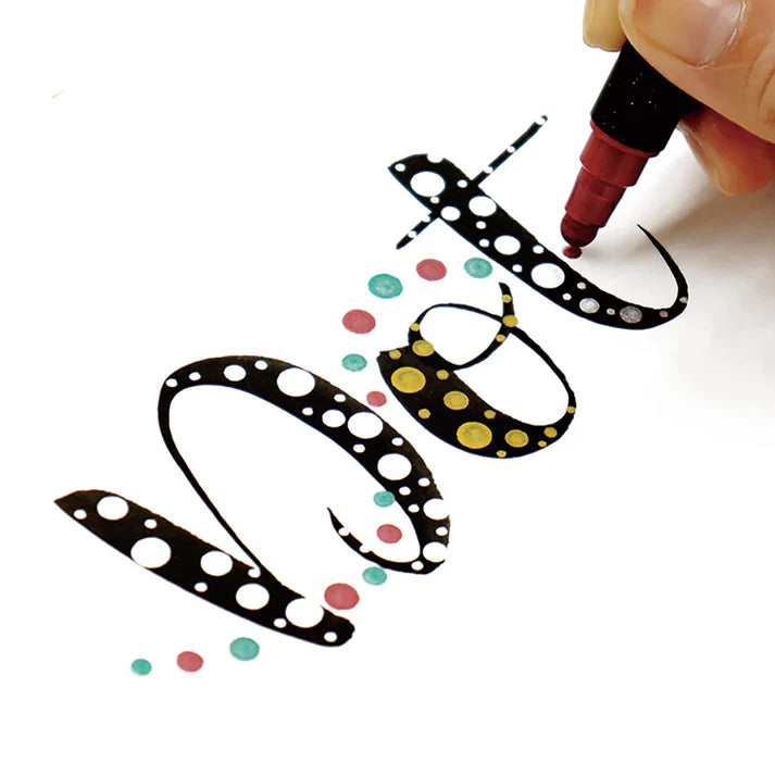 Kuretake ZIG Clean Color Dot Marker Pen Metallic Red