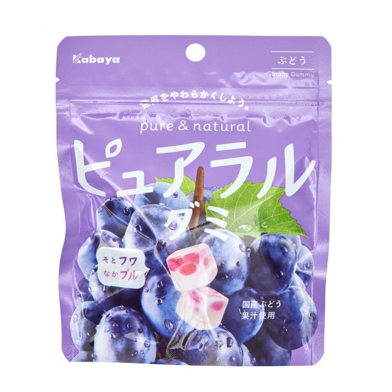 Kabaya Pure&Natural Gummy Grape 58g