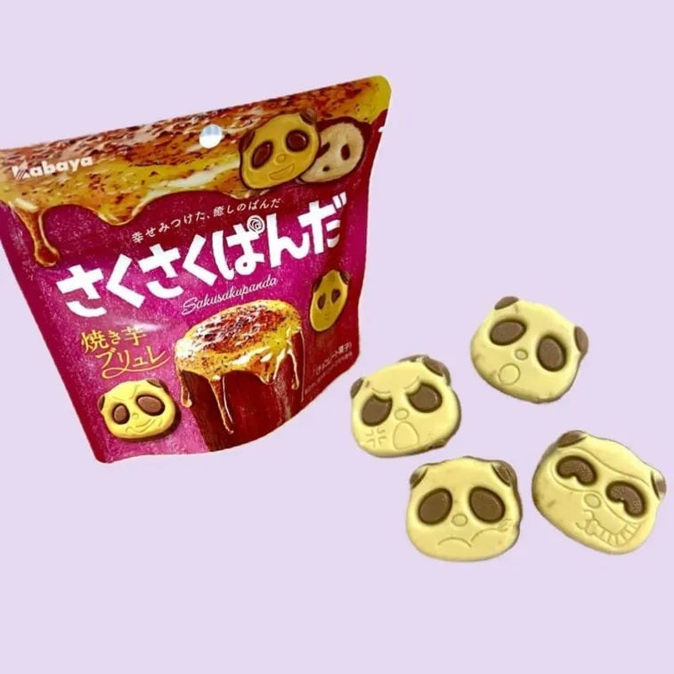 Kabaya Sakusaku Panda Chocolate Biscuits Roasted Sweet Potato Flavour 38g