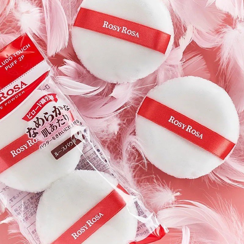 Rosy Rosa Velvet Touch Puff For Loose Powder White 2pcs