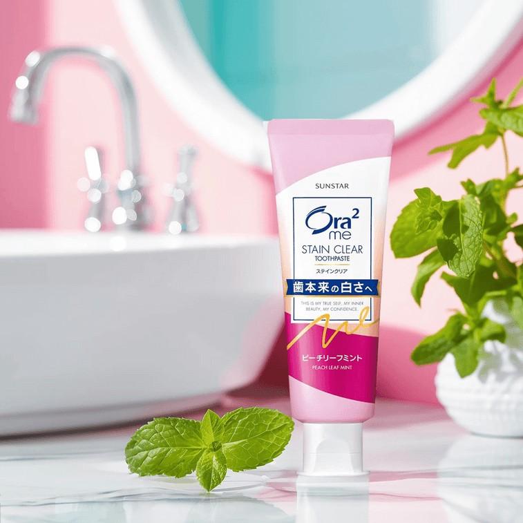 Sunstar Ora2 Stainclear Toothpaste Peach Leaf Mint 130g