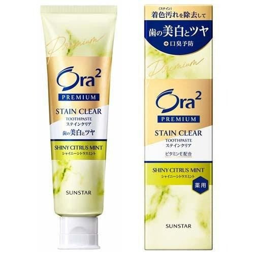 Sunstar Ora2 Premium Stain Clear Toothpaste Shiny Citrus Mint 100g
