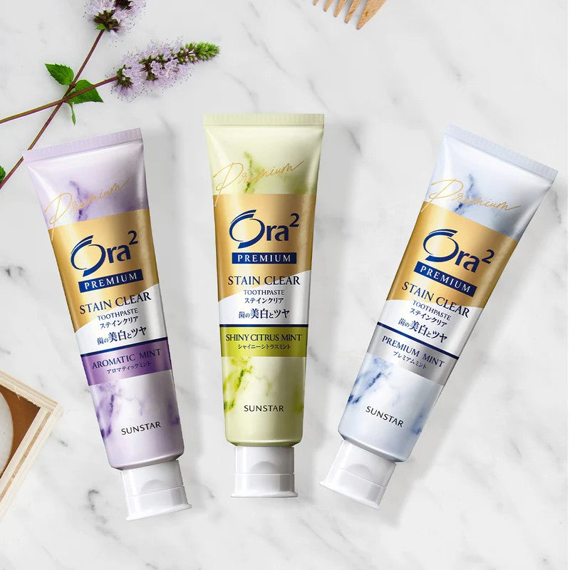 Sunstar Ora2 Premium Stain Clear Toothpaste Shiny Citrus Mint 100g