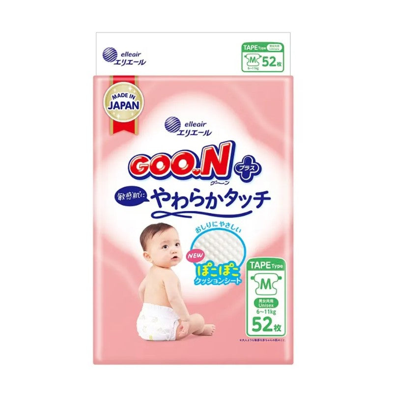 Goo.N Plus Nappies for Sensitive Skin M 52pcs